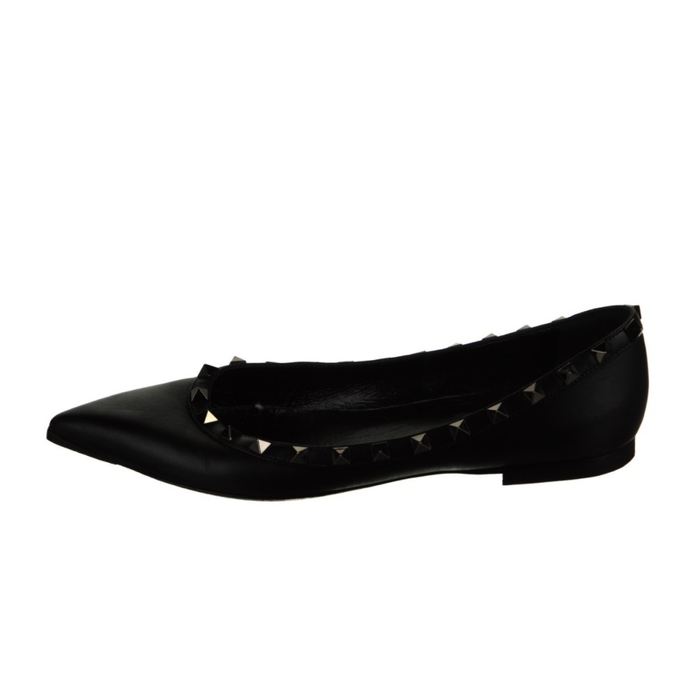 Valentino rockstud accents leather ballet flats